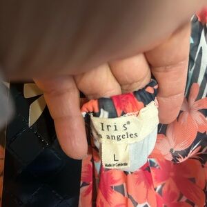 Iris Los Angeles Strapless Dress - Coral and Black